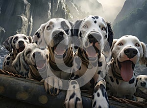 A group of Dalmatians