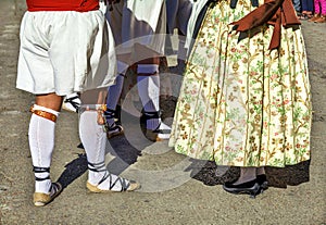 Group of dancers perform a traditional spanish dance photo