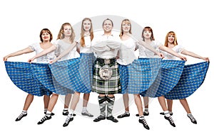 Group of dancers of Scottish dance