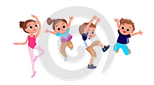 Group of dancing children. Creative kids.