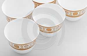 Group of decorative arabian coffee cups