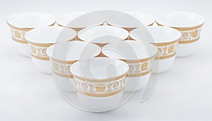 Group of decorative arabian coffee cups