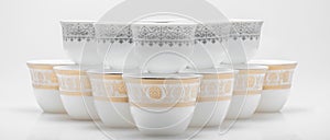 Group of decorative arabian coffee cups