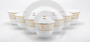 Group of decorative arabian coffee cups