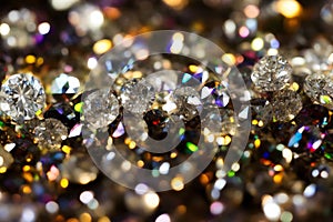 A Group Of Diamonds Sitting On Top Of A Table. Generative AI photo