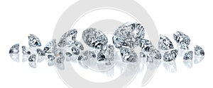 Group of diamonds  on a white background