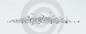 Group of diamonds on a white background. photo