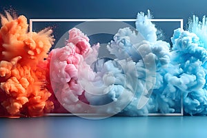 Group of Different Colored Smokes in Front of a White Frame Generative AI