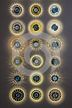 Group of different pot ceiling lights