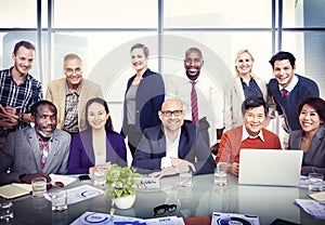 Group of Diverse Business People in a Board Room photo