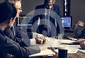 Group of diverse business people having a meeting together