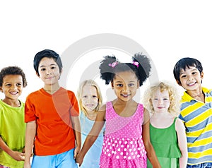 Group of Diverse Kids Holding Hands