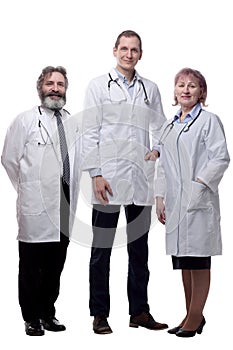 Group of diverse medical professionals . isolated on a white