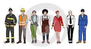 Group of Diverse Multiethnic People with Different Jobs