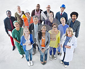 Group of Diverse Multiethnic People with Various Jobs photo