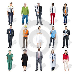 Group of Diverse Multiethnic People with Various Jobs