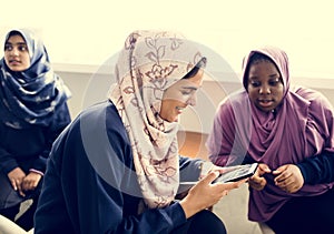 Group of Diverse Muslim Students photo