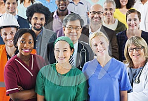 Group of Diverse People with Various Occupations photo