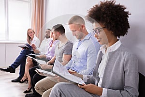 Group Of Diverse People Waiting For Job Interview