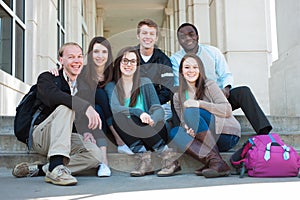 Group of Diverse Students on Campus