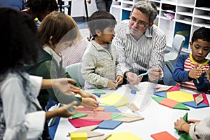 Group of diverse students at daycare