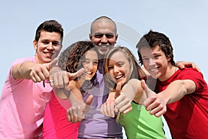 Group of diverse teens