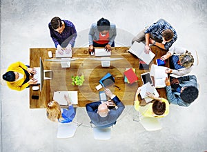 Group of Diverse Various Occupations People Meeting Concept photo