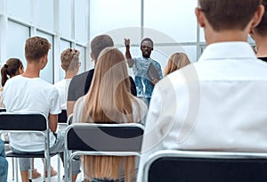 group of diverse young people in the conference room