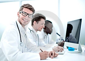 Group of doctors conducting laboratory studies