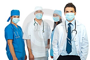 Group of doctors with masks