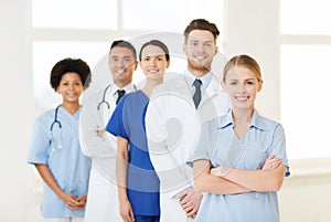 Group of doctors and nurses at hospital