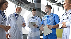 Group of doctors standing at the medical office