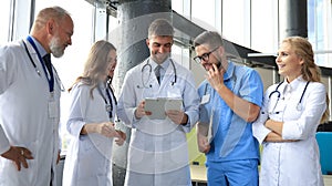 Group of doctors standing at the medical office