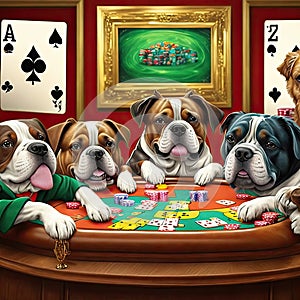 Dog Playing Poker