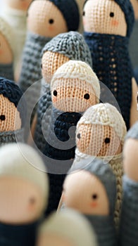 A group of dolls with different hair colors, AI