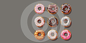 Group of Doughnuts on Table