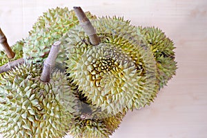 Group of durian on the ground