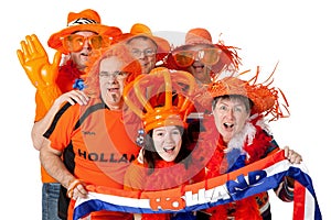 Group of Dutch soccer fans