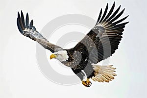 group of eagles flying isolated on white background