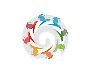 Group Education people logo Template vector ilustrations app