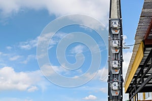 Group of electric meters on electric poles