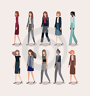 Group of elegants ladies