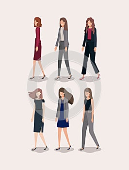 Group of elegants ladies