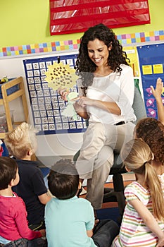 Group Of Elementary Age Schoolchildren In Class With Teacher