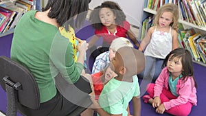 Group Of Elementary Age Schoolchildren Learning To Tell Time