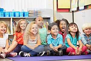 Group of Elementary Pupils In Classroom