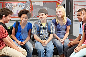 Group of Elementary Pupils In Classroom