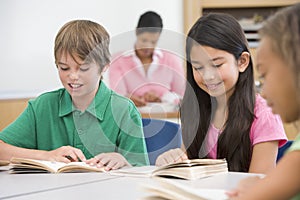 Group of elementary school pupils photo