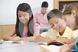 Group of elementary school pupils in class