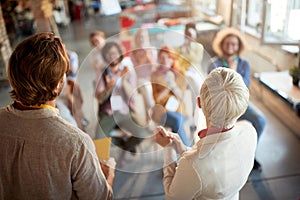 Group of employees having professional training together